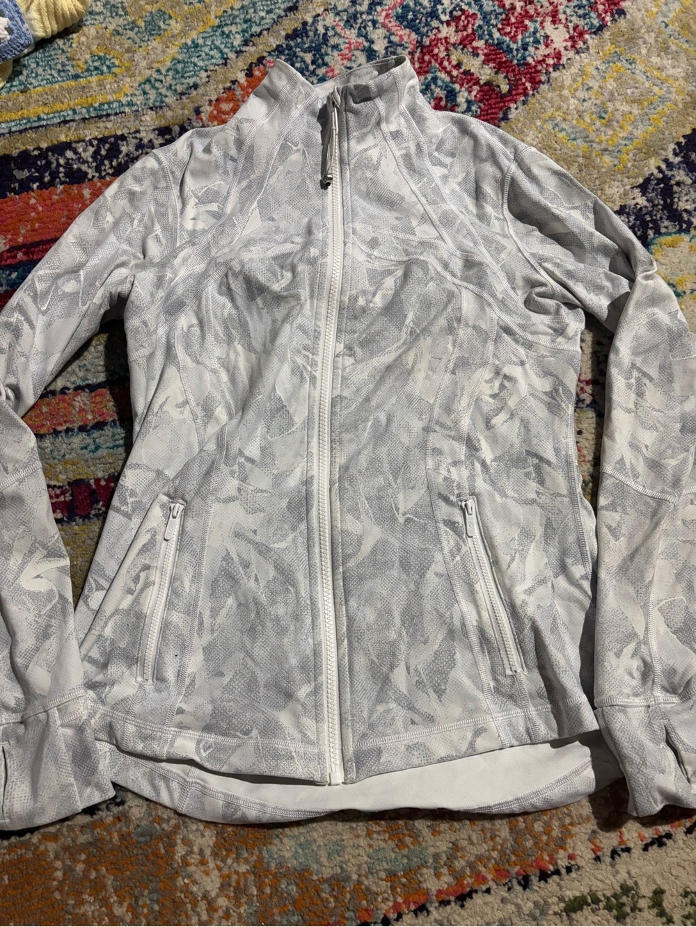 Light Gray Patterned Lululemon Zip Up